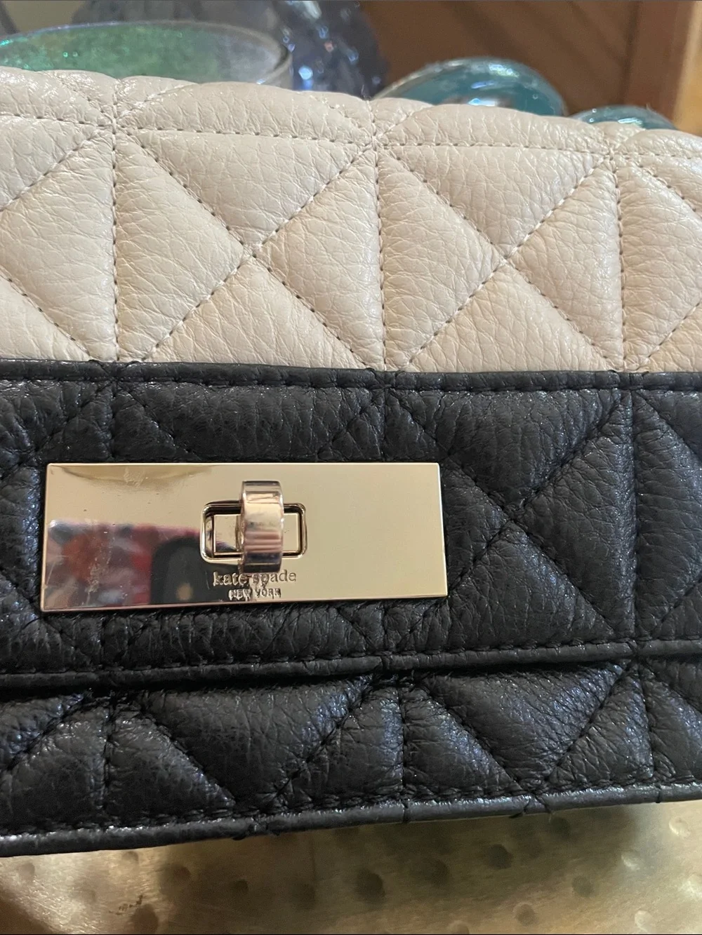 Kate Spade Quilted Sedgewick Avalon Crossbody Convertible Bag Clutch Cream
